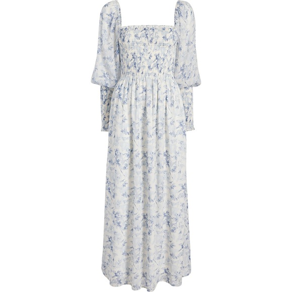Hill House Grace Georgette Pressed Flowers Maxi Nap Dress - Picture 1 of 3
